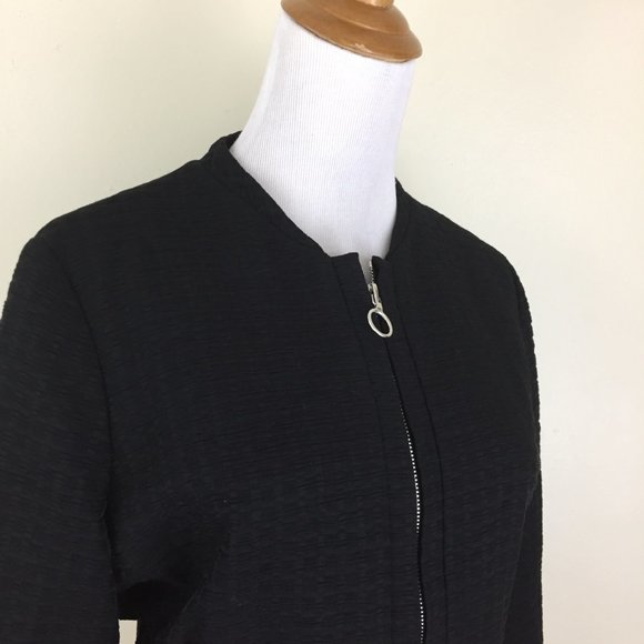 MAJE Textured Fabric Elastic Waist Zip Up Jacket - Picture 5 of 10